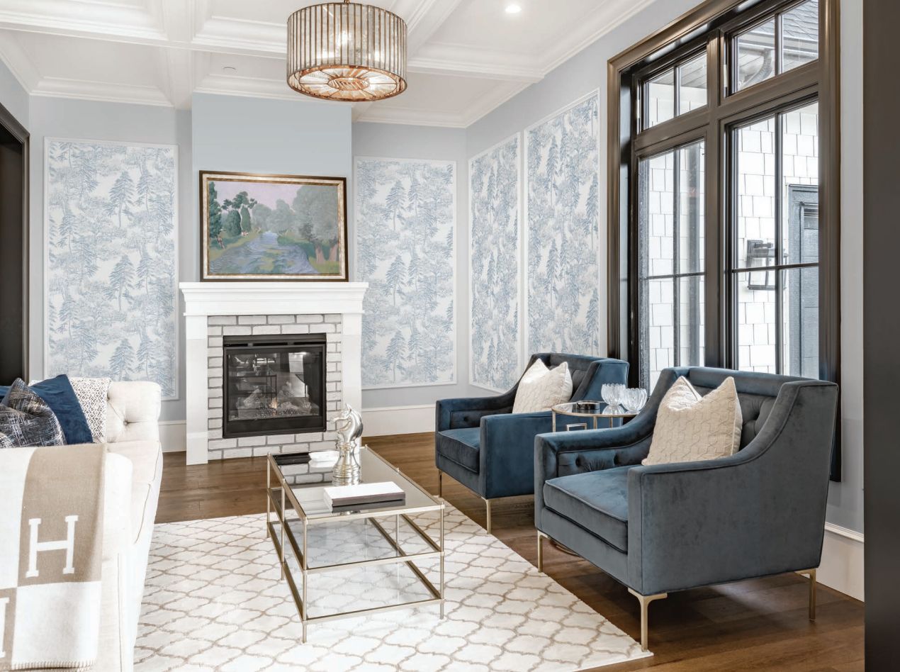 Обои Milassa Ambient vol.4 Лесной этюд Лес на рассвете AM5 006 10,05×1 фото в интерьере